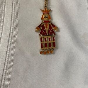 Vintage Capri King figure enamel necklace